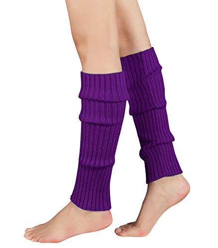 Durio Stulpen Damen Beinwärmer Winter Legwarmers Lange Ballettstulpen in vielen Farben Violett One Size von Durio