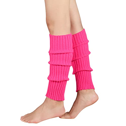 Durio Stulpen Damen Extra Warm Beinwärmer Winter Strick Häkelarbeit Legwarmers Verdicken Stricken Beinstulpen Damen Rosa Einheitsgröße von Durio