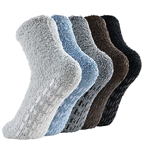 Durio Thermosocken Herren Wintersocken extra Warm Kuschelsocken Stoppersocken Herren Warme Haussocken für Männer 5 Paare mit ABS von Durio