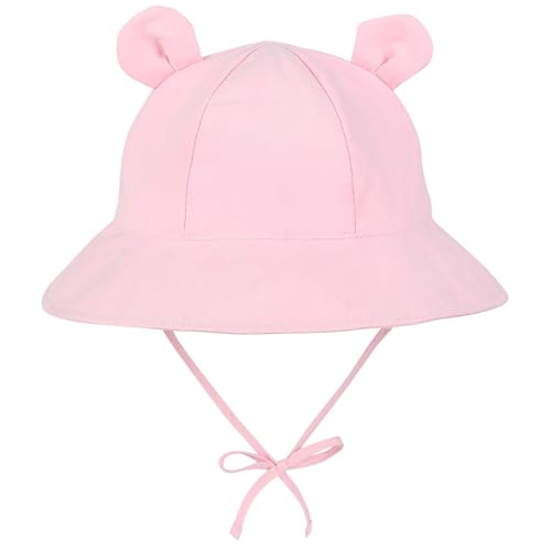 Durio Unisex Baby Kleinkinder Sonnenhut Kappe Mütze Fischerhut Strandhut Kinder Baby Mädchen Jungen Sommerhut UV Schutz UPF 50+ Pink 1-2 Jahre von Durio