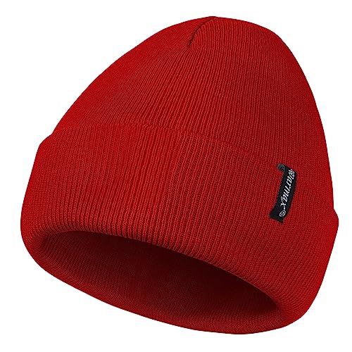 Durio Unisex Wintermütze Strickmütze Kindermütze Babymütze Slouch Beanie für Kleinkind und Kinder 1-6 Jahre Rot von Durio