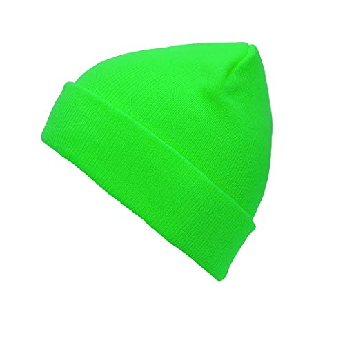 Durio Winter Beanie Mütze Wintermütze Herren Damen Unisex Strickmütze Laufmützen Fluoreszierendes Grün Einheitsgröße von Durio