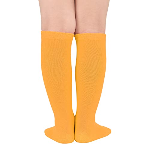 Durio kniestrümpfe kinder Gestreifte Socken schulkind socken Wurzellose Socken sind für Kinder leicht anzuziehen Kinder im Alter von 3-5 Jahren Orange Einheitsgröße von Durio