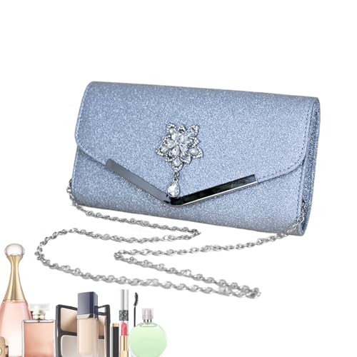 Duroecsain Abendtasche für Damen | Handtasche für Damen | Elegante und kompakte Tasche mit Kette für oder Freundin, silber, Consulte la descripción von Duroecsain