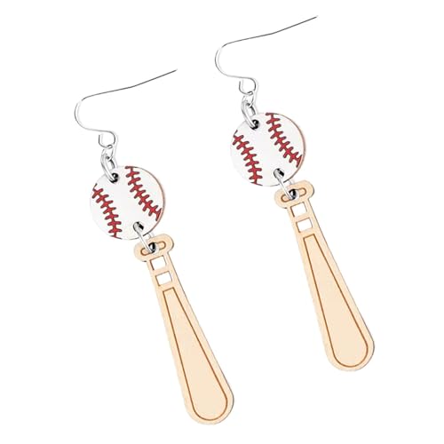 Duroecsain Baseball Ohrringe für Frauen Hängend Baseball Ohrringe Hängend | Holz Sport Ohrringe | Game Day Ohrringe für Frauen, Ohrringe, Se référer au descriptif, Siehe Beschreibung, Siehe von Duroecsain