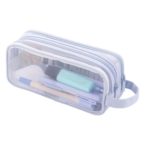 Duroecsain Federmäppchen Transparent Federtaschen Farbig Mäppchen Etui Stifte Groß Etui Schule Zippered Desk Organizer Schlamppermäppche Damen Herren Tasche Halter Schreibwaren von Duroecsain