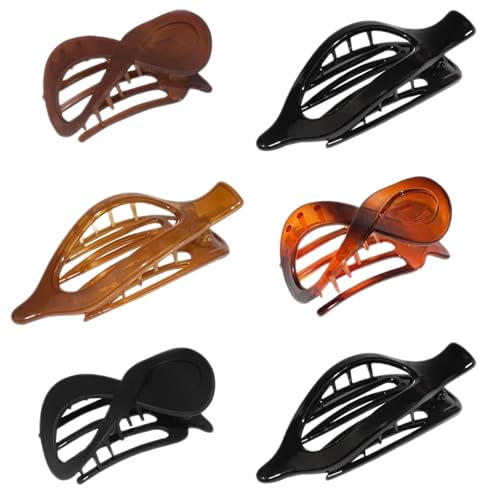 Duroecsain Flache Haarspangen, flache Krallenclips für Frauen - 6 Stück ohne Verrutschen aus Haarnadel, Bananen-Clips, Hairgrips - Bequeme Vintage- von Duroecsain