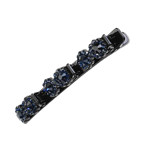 Duroecsain Glänzende Strass-Haarspange, Haarspangen, glänzende geflochtene Steinhaarspangen für Mädchen, modische glitzernde Haarspangen von Duroecsain