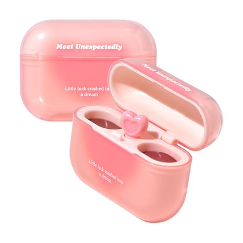 Duroecsain Glänzender Lipgloss, farbiger Lipgloss, Doppelte Lipgloss-Tönung, Earbuds Case Formed Lip Gloss Tint, Lippenstiftbalsam mit herzförmigem Applikator, langlebig für die Lippenpflege von Duroecsain