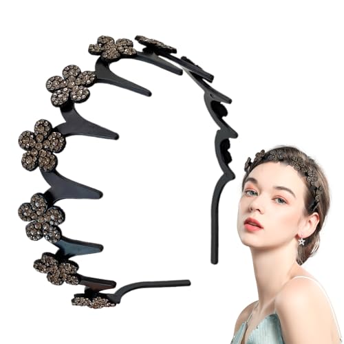 Duroecsain Haarbänder Für Frauen, Strassblume Verspieltes Haarreifen, Rutschfester Haarschmuck Glitzer Mode Für Sport Sauna Gesichtspflege Duroecsain Haarbänder Für Frauen, Strassblume Verspieltes Haarreifen, Rutschfester Haarschmuck Glitzer Mode Für Sport Sauna Gesichtspflege von Duroecsain