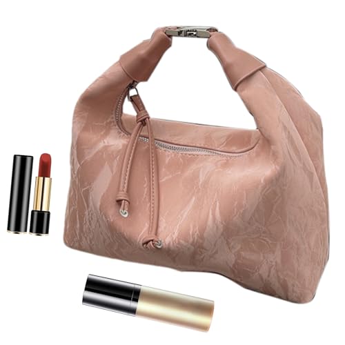 Duroecsain Handtaschen für Frauen, Handtasche für Frauen - Handtasche aus PU-Leder | Elegante Handtasche mit Metallschleife Griff zum Einkaufen, Rosa, Se référer au descriptif von Duroecsain