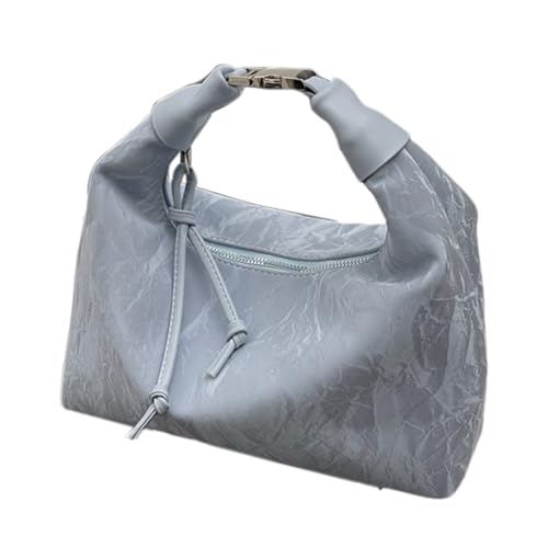 Duroecsain Handtaschen für Frauen, Handtasche für Frauen - Handtasche aus PU-Leder | Elegante Handtasche mit Metallschleife Griff zum Einkaufen, blau, Se référer au descriptif von Duroecsain