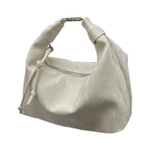 Duroecsain Handtaschen für Frauen, Handtasche für Frauen - Handtasche aus PU-Leder | Elegante Handtasche mit Metallschleife Griff zum Einkaufen, weiß, Se référer au descriptif von Duroecsain