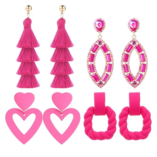 Duroecsain Herz-Ohrringe für Mädchen | Elegantes Ohrhänger-Set für Verliebte Mama Freundin Schwester Mädchen Party leicht schick von Duroecsain