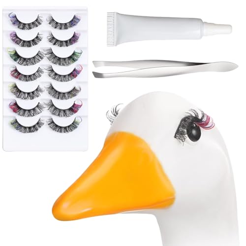 Duroecsain Lash Clusters | Mehrfarbige wiederverwendbare Wimpern 7 Paar, Augen-Make-up für Photoshooting Party Alltagsstatue Jugendliche Mädchen Duroecsain Lash Clusters | Mehrfarbige wiederverwendbare Wimpern 7 Paar, Augen-Make-up für Photoshooting Party Alltagsstatue Jugendliche Mädchen von Duroecsain
