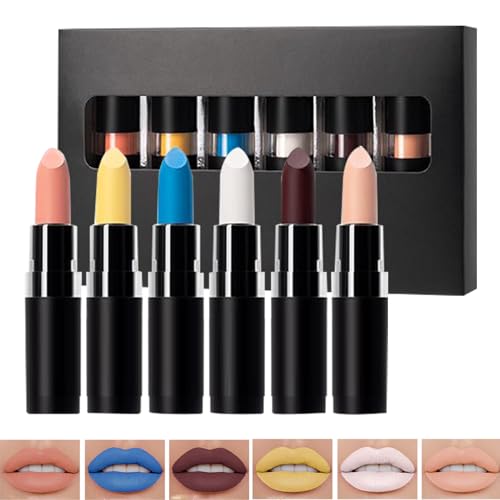 Duroecsain Lippenstift, Make-up für Halloween – Lippen-Make-up-Set in Dunkelschwarz, leichtes Set, Geschenk für Damen, Mädchen, Freundin, Schwester von Duroecsain