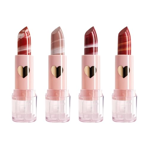 Duroecsain Lippenstift-Set aus Samt, matt, samtiger Lippenstift für Damen | Lippenstift-Set aus Samt für Frauen in 4 Farben, wasserfestes Lippenfärbe-Set von Duroecsain