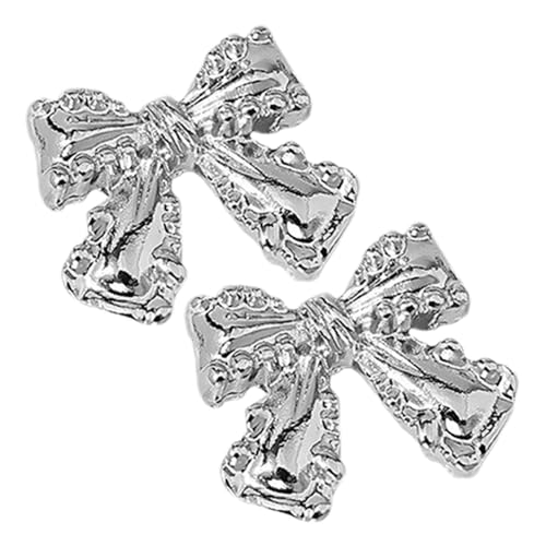 Duroecsain Ohrstecker mit Schleife, kleine Ohrstecker, elegant, mit Schleife, vergoldet, hängend, Se référer au descriptif, Metall, Siehe Beschreibung von Duroecsain