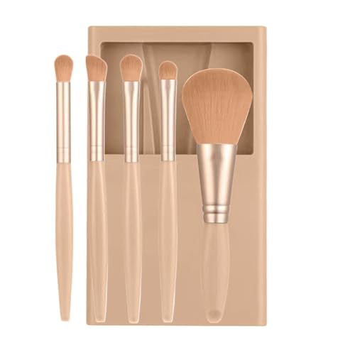 Duroecsain Reisegröße Make -up -Bürsten, kleines Make -up -Bürstensatz | Kompakt Make -up -Bürstensatz mit Gehäuse und Spiegel | Foundation Pulver Concealer Lidschatten Applikator Kosmetisches von Duroecsain
