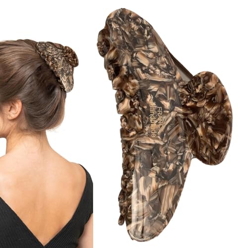 Duroecsain Schildkröten-Haarspangen für Frauen, große Krallenklammern für Frauen | 4,1-Zoll-Zelluloseacetat-Klauenklammern für Frauen,Starke Haarspangen, rutschfeste Haaraccessoires für Frauen und von Duroecsain