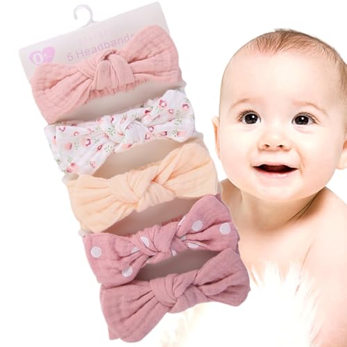 Duroecsain Stirnbandbögen für Mädchen, Babybögen und Stirnbänder | Babykopfknoten - 7.1x1.4 -Zoll -Haarbänder mit Knoten, Elastic Head Wrap Accessoires für den täglichen Verschleiß von Duroecsain