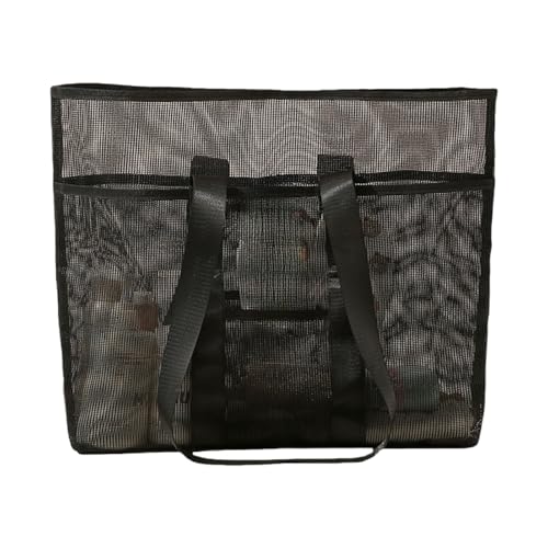 Duroecsain Strandtasche | wasserdichte Kulturtasche – große Kapazität, Strandorganizer, multifunktionales Reisezubehör für Handtuch, Kosmetik und Badeanzug, Schwarz , Se référer au descriptif von Duroecsain