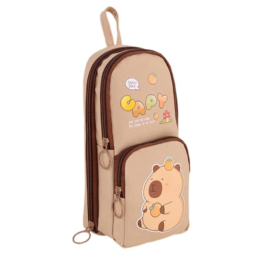 Duroecsain Süßes Federmäppchen für Mädchen, niedliches Tier-Federmäppchen | Capybara Panda Stationäre Tasche | Stiftebox mit großer Kapazität, Stifthalter, Organizer, Schreibwarentasche für das von Duroecsain