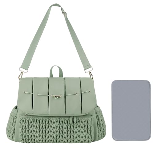 Duroecsain Wickelrucksack | Wickeltisch Organizer Tasche | Multifunktionale Wickeltasche für Mütter, wasserdichte Wickeltischtaschen mit Wickelunterlage, grün, Se référer au descriptif von Duroecsain