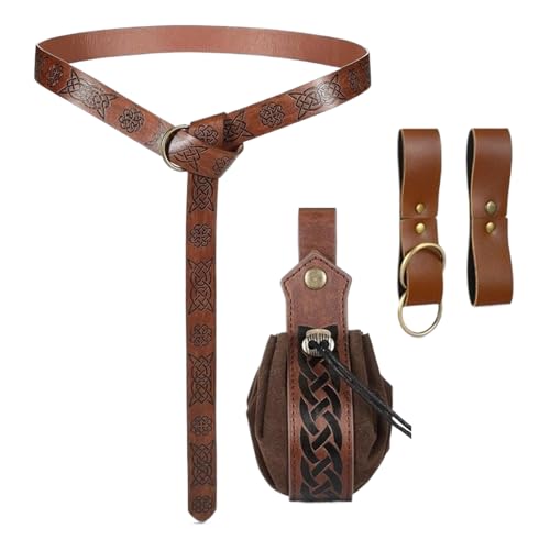 Renaissance Gürtelset,Renaissance Gürteltasche Cosplay Zubehör | Dekorative Umhängetasche für Kostüm Sammler Fotoshooting Männer Frauen Events von Duroecsain