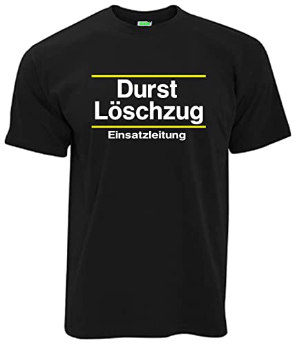Durst Löschzug Einsatzleitung Herren T-Shirt Kurzarm Rundkragen Brustdruck | Schwarz | Größe L von Durst Löschzug