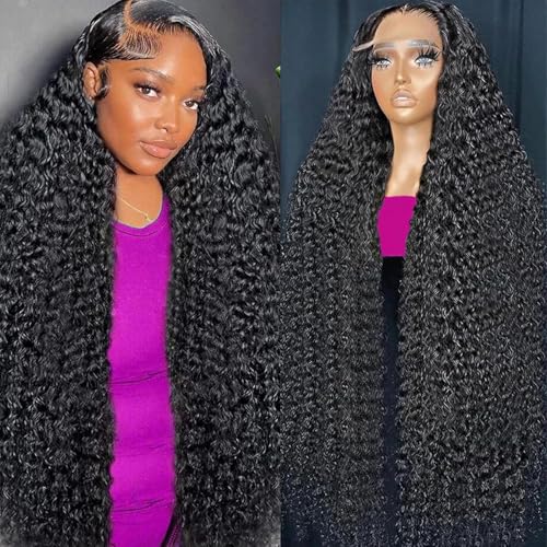 Deep Wave Lace Front Wigs Human Hair 220% Density HD Deep Curly Human Hair Wig For Women 13x4 Deep Wave Frontal Wig Pre Plucked With Baby Hair 76.2 cm von Durya
