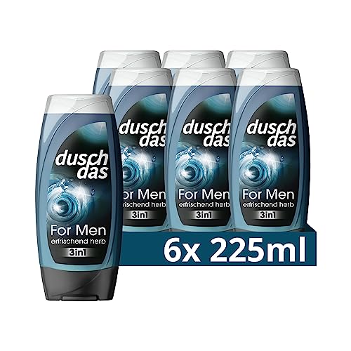 Duschdas 3-in-1 Duschgel & Shampoo For Men Duschbad mit Fresh-Energy-Duftformel sorgt für einen erfrischenden Start in den Tag 6 x 225 ml von Duschdas