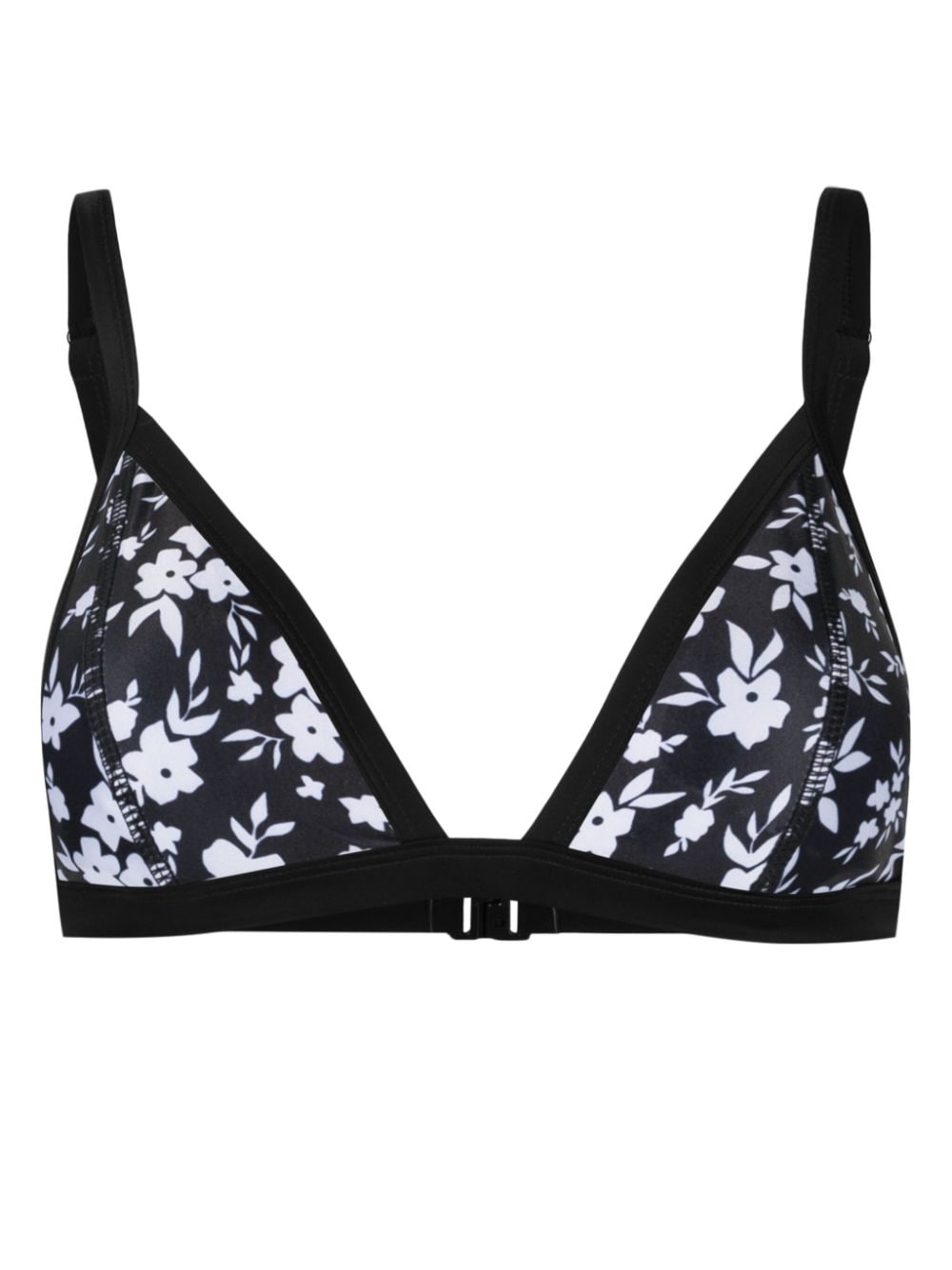 Duskii Triangel-Bikinioberteil mit Blumenmuster - Schwarz von Duskii