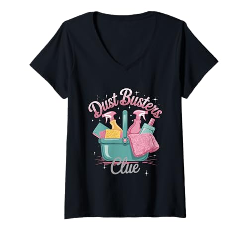 Damen Dust Busters Club Reinigungsbegeisterte T-Shirt mit V-Ausschnitt Damen Dust Busters Club Reinigungsbegeisterte T-Shirt mit V-Ausschnitt von Dust Cleaning Enthusiasts Cleaning Crew