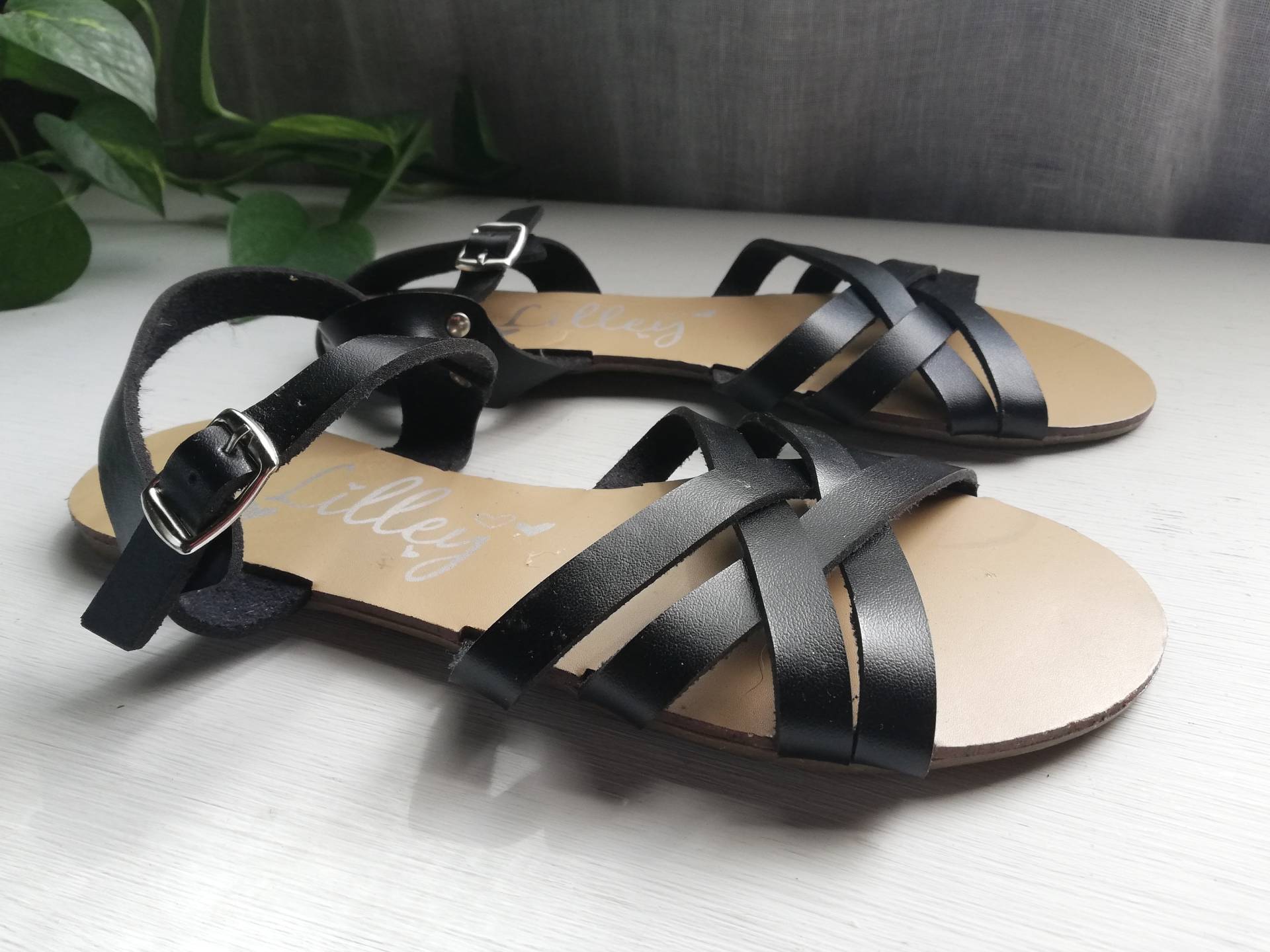 Schwarze Damen Sandalen - Größe 39 Eur, 8 Us, 6 Uk von DustRoad