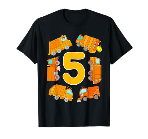 Trash Collector 5 Geburtstag Müll Müll LKW Jungen T-Shirt Trash Collector 5 Geburtstag Müll Müll LKW Jungen T-Shirt von Dustcart Designs for Boys and Girls