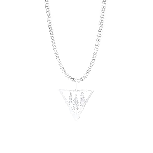 Dustill Halskette für Herren | Wald und Natur | Baum Landschaft | Silberfarben (Wald-Silber) von Dustill