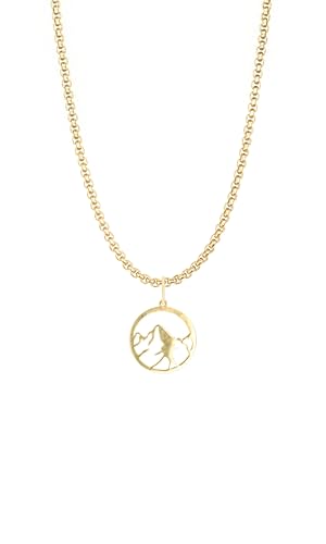 Dustill Halsketten für Damen - filigrane Ketten | Berge | für Wanderer und Bergliebhaber 18K vergoldet (Berge-Gold) von Dustill