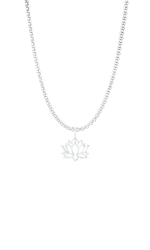 Dustill Halskette für Damen | Silberfarbener Lotusblumen-Anhänger | Blume | (Lotusblume-Silber) von Dustill