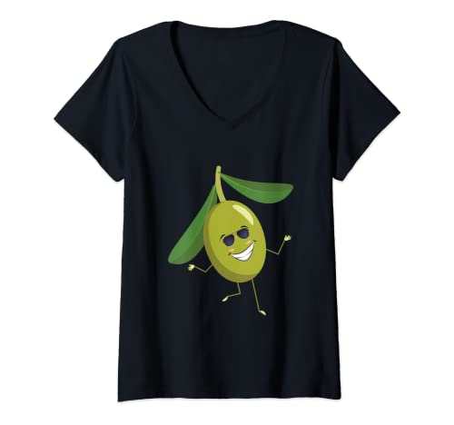 Damen Dab Olive Tanzende Dabbing Oliven Frucht T-Shirt mit V-Ausschnitt von Dustwear Design - Dabbing und Dab