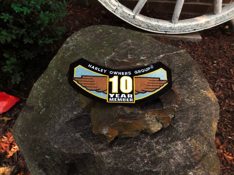 Harley Davidson Hog 10 Year Mitglieds Aufnäher - Nos 1990S Von Dustymillerantiques von DustyMillerAntiques
