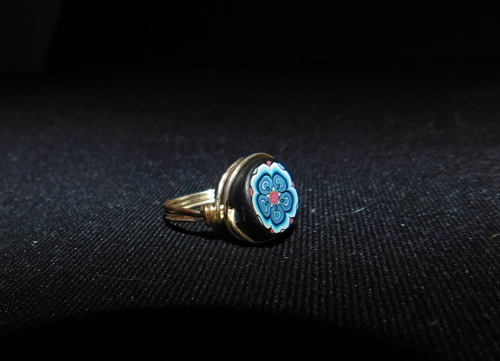Vintage Türkisfarbener Blumen-Kupfer-Silberdraht-Bandring - Um 1990 Von Dustymillerantiques Vintage Türkisfarbener Blumen-Kupfer-Silberdraht-Bandring - Um 1990 Von Dustymillerantiques von DustyMillerAntiques