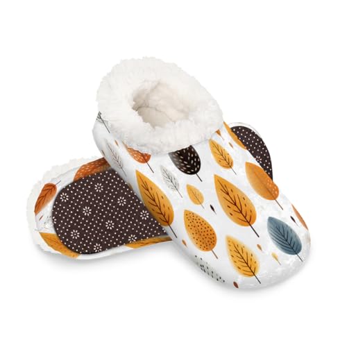 Dusviba Abstrakte Kunst-Hausschuhe für Damen und Herren, warme flauschige Indoor-Hausschuhe mit rutschfester Sohle, gemütlicher Plüsch, Winter, Zuhause, Schlafzimmer, Hausschuhe für Büro, Reisen von Dusviba