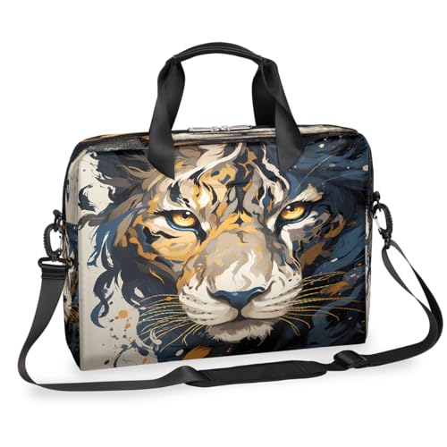 Dusviba Abstrakte Kunst Tiere Leopard Laptoptasche 16 Zoll Slim Business Aktentasche für Männer Frauen Schultertasche mit Griff & abnehmbarem Gurt Arbeit Büro Computer Messenger Bag von Dusviba