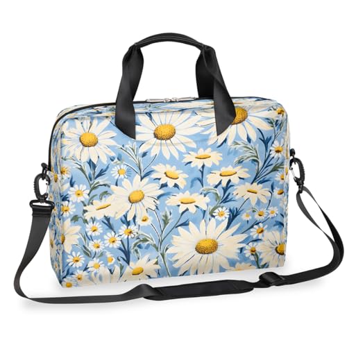 Dusviba Abstrakte Oli Malerei Gänseblümchen Laptoptasche 16 Zoll Slim Business Aktentasche für Männer Frauen Schultertasche mit Griff & abnehmbarem Gurt Arbeit Büro Computer Messenger Bag von Dusviba
