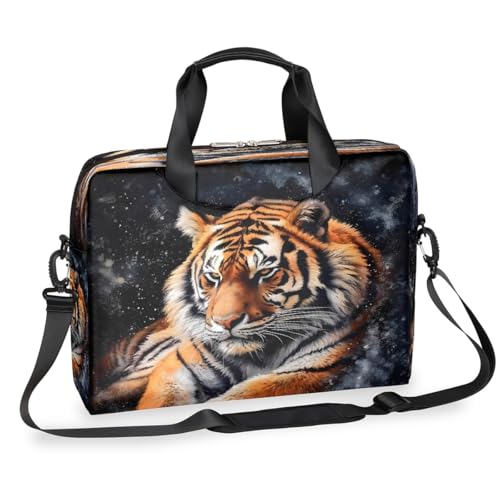 Dusviba Animal Cool Tiger Laptoptasche 16 Zoll Slim Business Aktentasche für Männer Frauen Schultertasche mit Griff & abnehmbarem Gurt Arbeit Büro Computer Messenger Bag von Dusviba