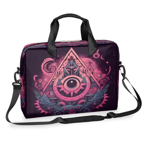 Dusviba Boho Evil Eye Pattern Laptop Bag 16 Zoll Slim Business Aktentasche für Männer Frauen Schultertasche mit Griff & abnehmbarem Gurt Arbeit Büro Computer Messenger Bag von Dusviba