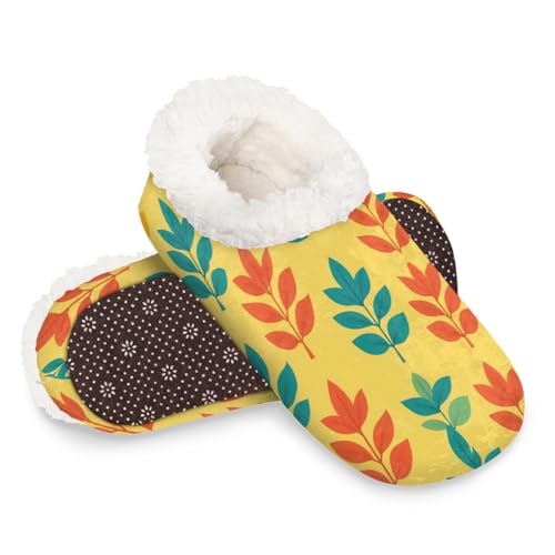 Dusviba Bunte Cartoon-Hausschuhe für Damen und Herren, warme flauschige Indoor-Hausschuhe mit rutschfester Sohle, gemütlicher Plüsch, Winter, Zuhause, Schlafzimmer, Hausschuhe für Büro, Reisen, Hotel von Dusviba