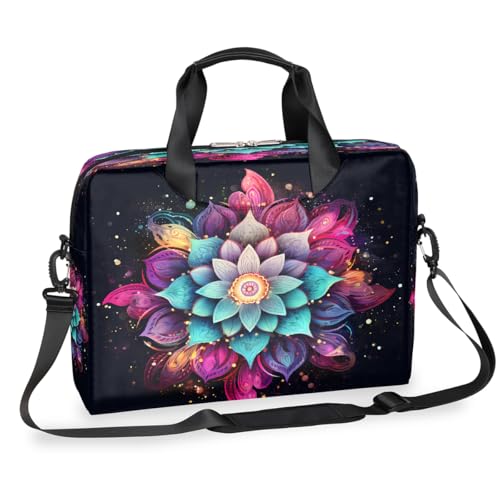 Dusviba Galaxy Ethno Mandala Laptoptasche 16 Zoll Slim Business Aktentasche für Männer Frauen Schultertasche mit Griff & abnehmbarem Gurt Arbeit Büro Computer Messenger Bag von Dusviba