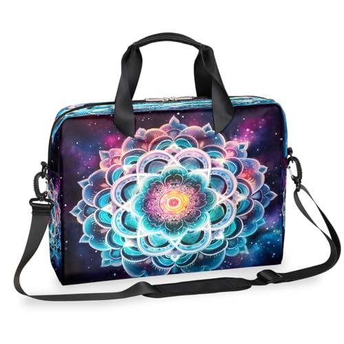 Dusviba Galaxy Space Boho Mandala Laptoptasche 16 Zoll Slim Business Aktentasche für Männer Frauen Schultertasche mit Griff & abnehmbarem Gurt Arbeit Büro Computer Messenger Bag von Dusviba